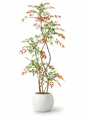 仿真绿植南天竹高端轻奢落地盆栽