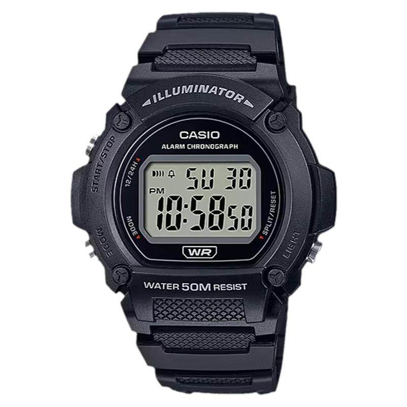 Casio/卡西欧 简约复古多功能防水计时日历运动电子表 W-219H-1A