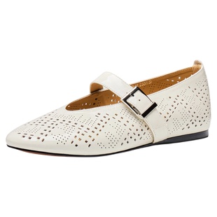 色非真皮法式玛丽珍鞋女2026新款一字带内增高奶奶鞋镂空透气单鞋