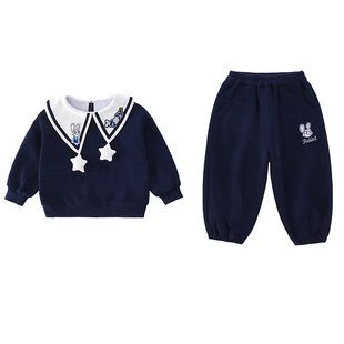 女童春装超洋气套装2026新款小女孩时髦卡通卫衣两件套女宝宝衣服