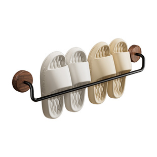 胡桃木浴室拖鞋架免打孔卫生间厕所放鞋子挂架入户门后收纳置物架