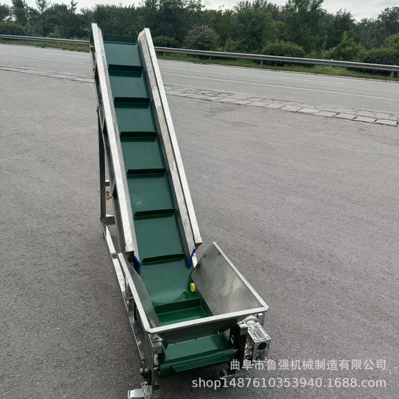 鲁强供应榨汁机配套上料机皮带输送机不锈钢带式传送上果机