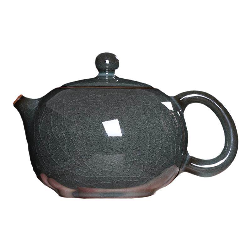 青瓷茶壶单壶陶瓷全手工泡茶壶哥窑铁胎西施壶单人茶具小套装家用