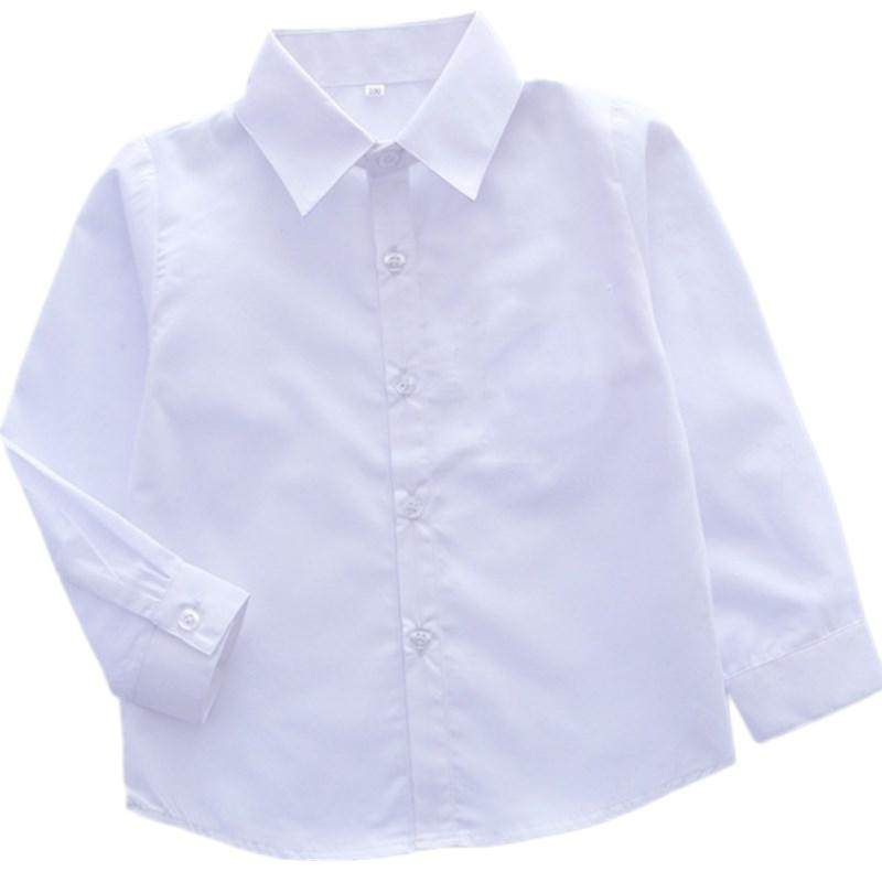 六一儿童白衬衣长短袖百搭男童白衬衫钢琴礼服纯棉校服学生表演服