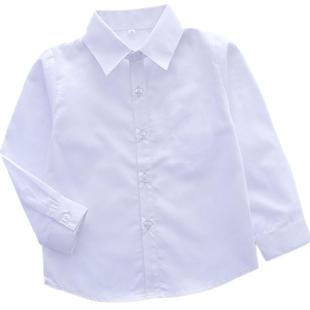 六一儿童白衬衣长短袖百搭男童白衬衫钢琴礼服纯棉校服学生表演服