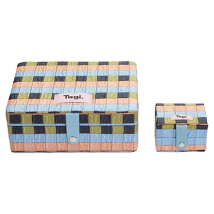 Tagi.首饰枕头提花首饰盒大容量复古便携mini双层子母收纳盒