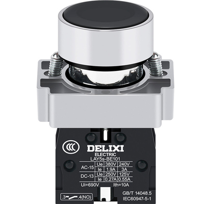 德力西按钮开关金属平头自复位