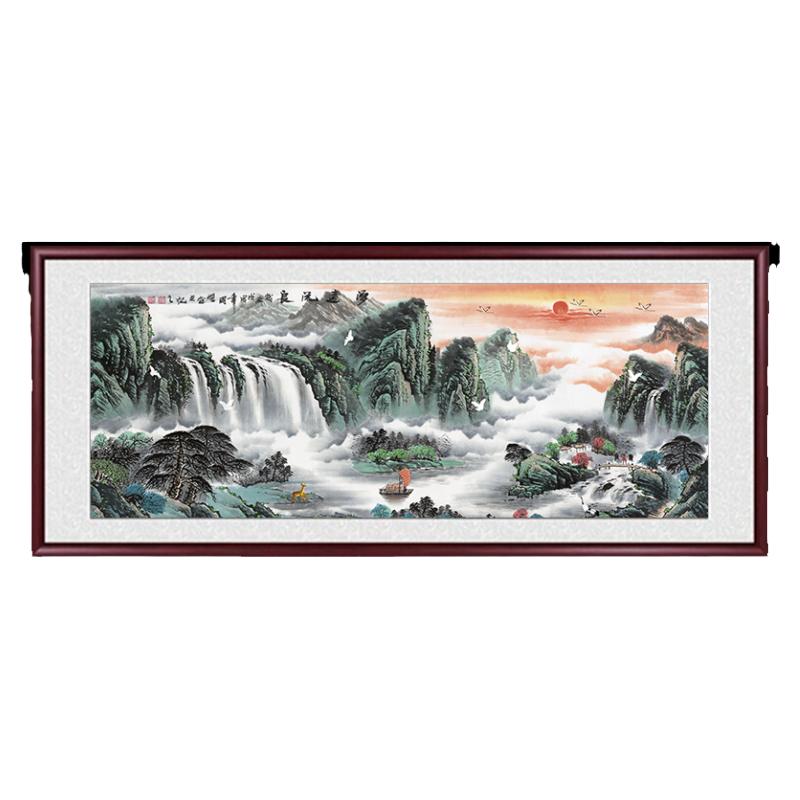 实木装裱中堂画客厅装饰画山水画