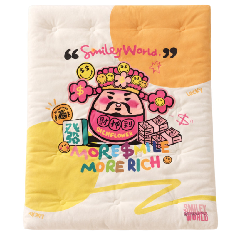 有钱花×法国SmileyWorld盖毯婴幼儿童毛毯宝宝保暖加绒小毯子a类