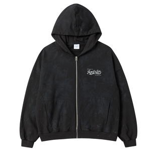 ADLV韩国潮牌2025秋冬新款卫衣做旧水洗拉链款连帽卫衣外套男女款