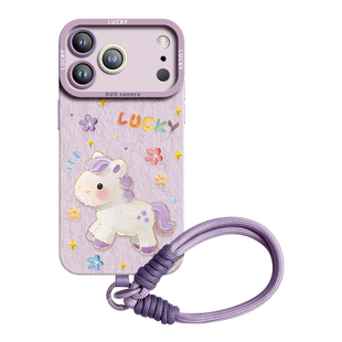 GGUU适用苹果17promax手机壳iPhone17新款17pro油画马年air套pro全包16腕带15硅胶13女14挂绳13防摔12系列11