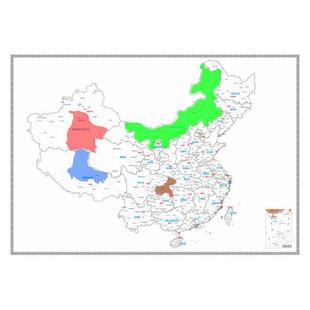 中国地图手绘地级市区分涂色填色DIY旅行打卡标记规划墙贴装饰
