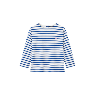 BLUEDOG蓝狗韩国新款秋冬方领条纹T恤男女童上衣百搭休闲上衣