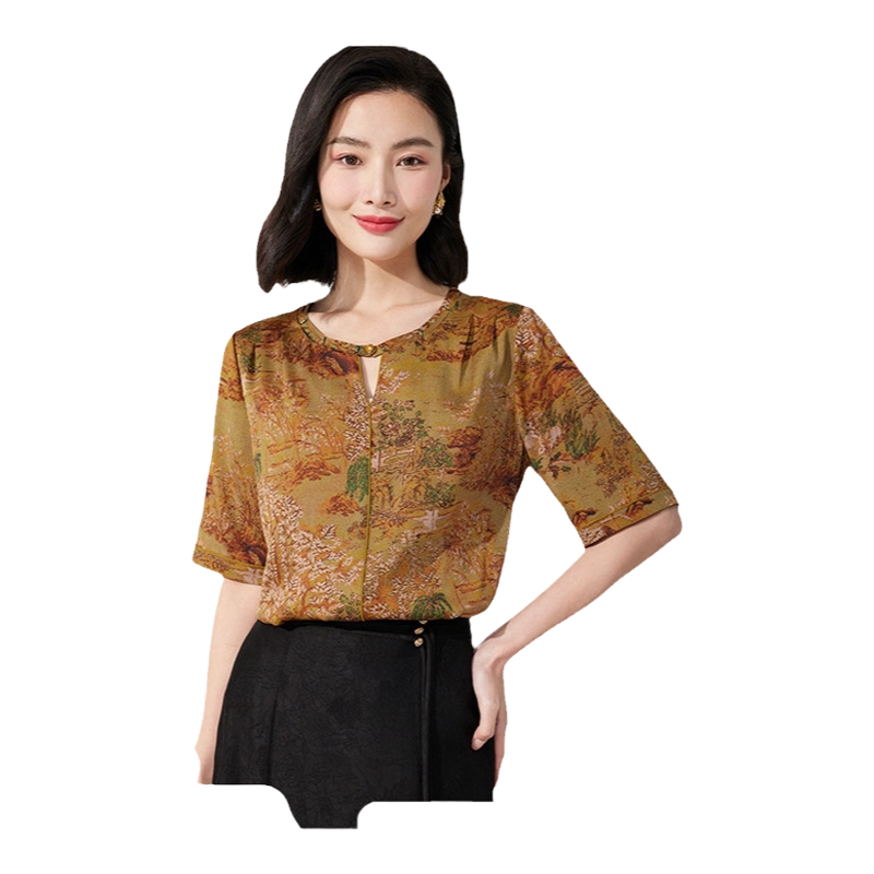 乔万尼真丝女士衬衫修身重磅24mm桑蚕丝上衣精致优雅设计ET2C308