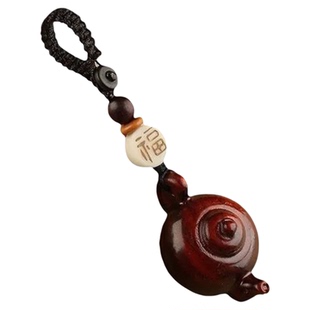 紫檀木把把壶汽车钥匙扣挂件把把胡小壶茶壶手把件手机链吊坠摆件