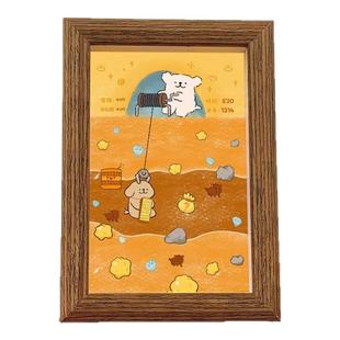 挖金矿相框黄金矿工diy画框摆台创意订婚礼物情侣摆件收纳小金豆