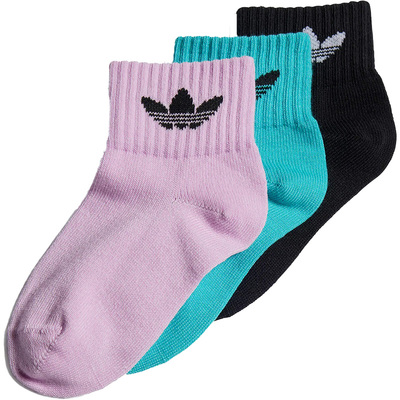 Adidas/阿迪达斯正品三叶草新款儿童透气运动袜三双装HK7186