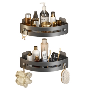 卫生间置物架浴室三角架免打孔壁挂厕所洗手间洗漱台墙上收纳架子