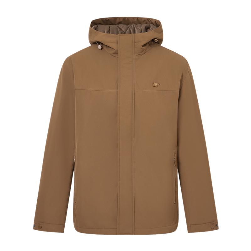复古风简系连帽棉服外套