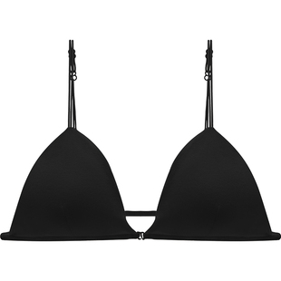 细肩带前扣内衣女薄款夏季小胸聚拢美背无钢圈法式三角杯无痕文胸