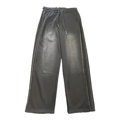 2025冬季加绒男士休闲裤时尚百搭宽松直筒卫裤潮牌痞帅阔腿长裤子