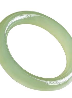 涵韵珠宝和田玉晴水手镯浅青色