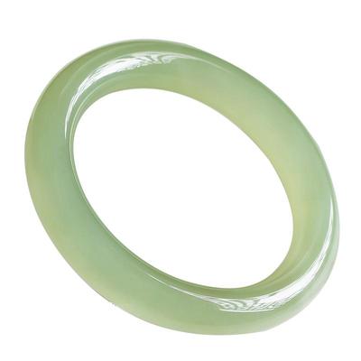 涵韵珠宝和田玉晴水手镯浅青色