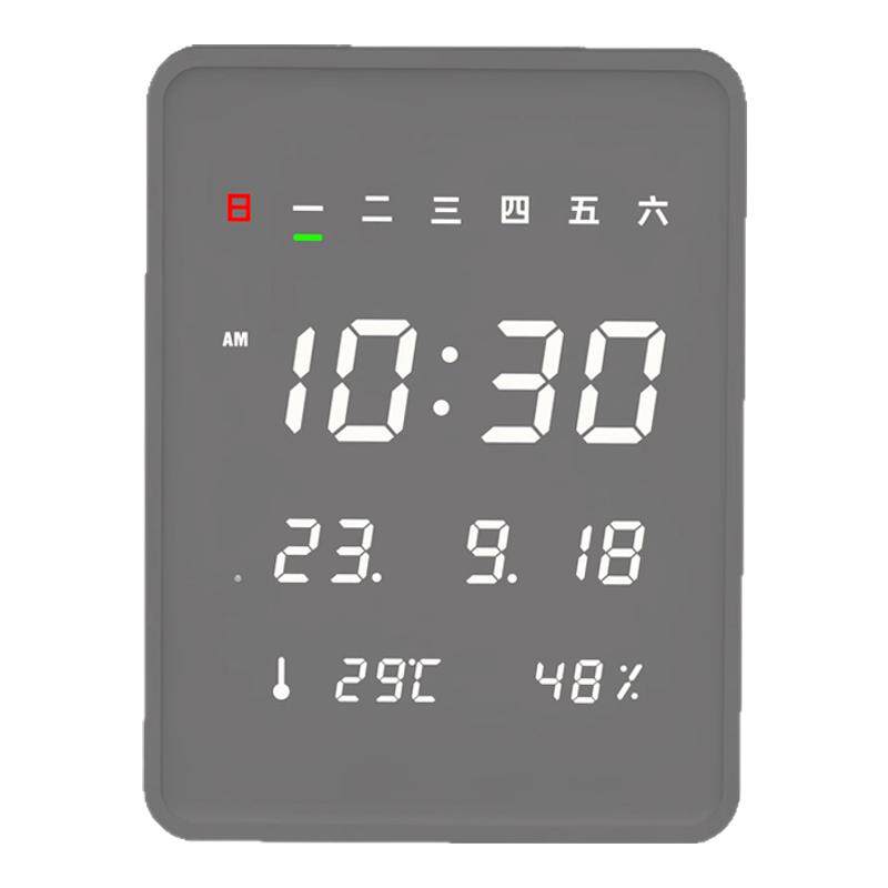 WiFi对时创意挂钟客厅挂墙简约时钟数字电子挂历轻奢钟表2026新款