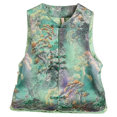 新中式国风提花马甲复古坎肩背心