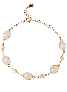 宫里上新天然和田玉银手链