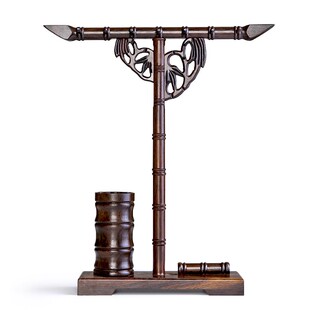 红木笔架笔搁毛笔挂书法展示架收纳 实木质毛笔笔架支架架托 黑紫檀挂毛笔的毛笔架子国画文房四宝小摆件摆台