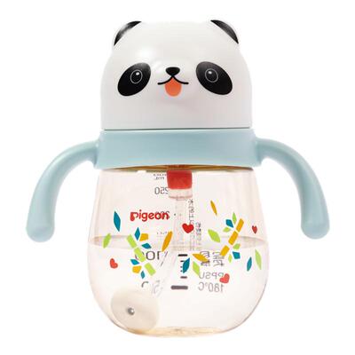 贝亲熊猫2025新款儿童水杯家用PPSU吸管杯学饮杯防摔防呛喝奶瓶子