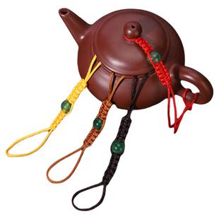 手工编织茶壶绑壶绳壶盖防摔绳子玻璃水杯系壶绳茶具用品大全配件