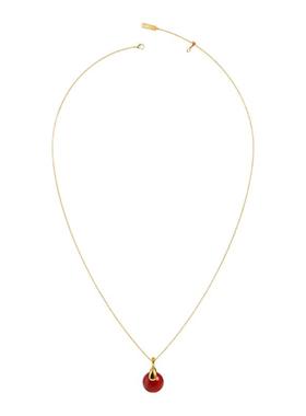 盐岛平安如意红玛瑙圆珠挂坠长项链毛衣链叠戴红色高级感本命年女