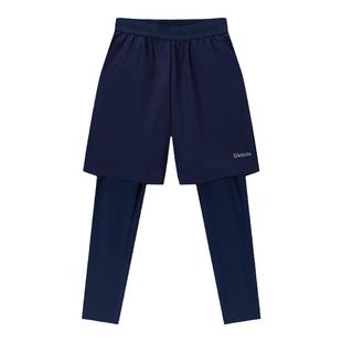 【特惠】likeuu男童裤子休闲透气假两件短裤打底裤秋季运动裤