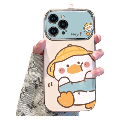 苹果系列可爱个性黄帽鸭子手机壳