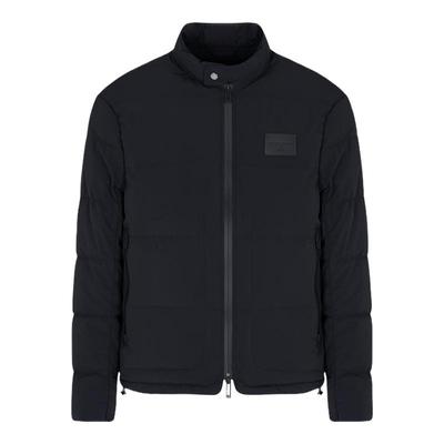 阿玛尼男士立领拉链纯色羽绒服