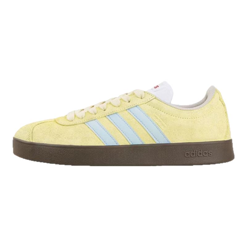 球鞋定制阿迪达斯adidas neo COURT青柠芭蕾冬季黄色男女德训板鞋
