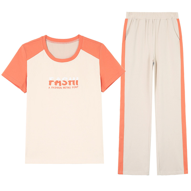 啄木鸟纯棉休闲运动服套装女夏季