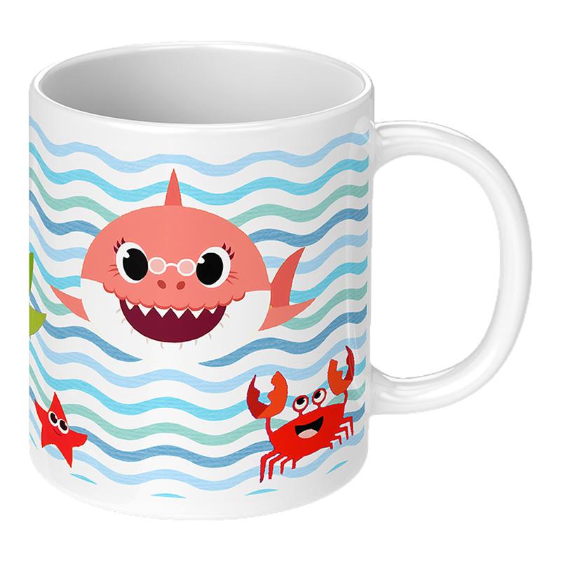 鲨鱼宝宝陶瓷杯儿童喝水杯子碰碰狐水杯Baby Shark马克杯MUG