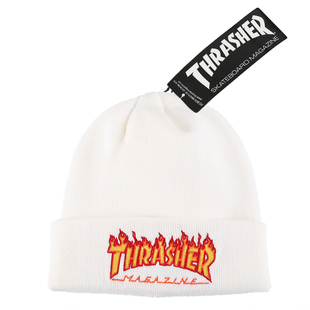 【海神】正品现货 Thrasher 日版秋冬火焰基础针织冷帽刺绣毛线帽