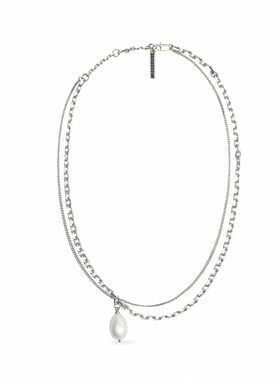 天然双层小众设计感珍珠项链法式