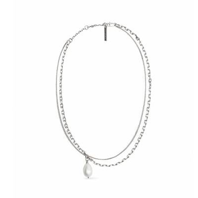 天然双层小众设计感珍珠项链法式