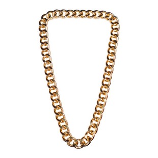 网红抖音仿真金属假黄金项链社会人演出道具土豪夸张大金链子男粗