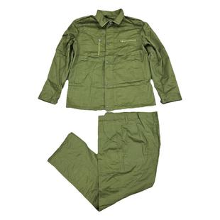 老款冬工作服草绿色涤卡衣裤套装拉链户外工作服防撕裂怀旧耐磨