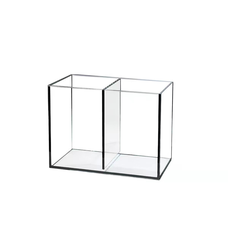 30x18x20超白斗鱼缸带隔断小鱼缸专用缸办公室鱼缸透明玻璃鱼缸