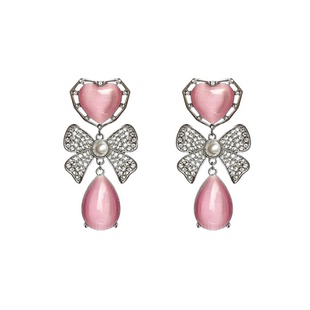 shiitake 爱心钻蝴蝶结耳钉耳夹夏日初恋系列原创小众复古宫廷潮