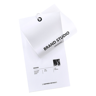 白色简约服装店吊牌定做 公版通用现货衣服标签吊卡定制 PVC塑料软片挂牌私人定制 欧美日韩半透明软塑挂卡