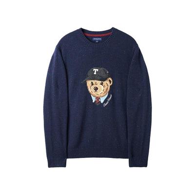 【新年穿搭】TeenieWeenie小熊男装学院软糯保暖提花刺绣圆领毛衣