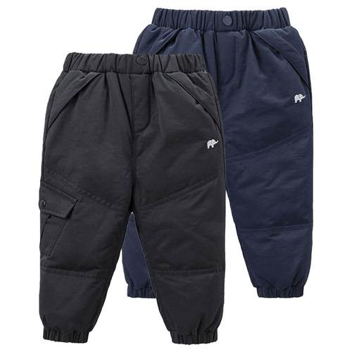 戴维贝拉儿童保暖裤子冬季童装男童滑雪裤女童羽绒裤冬装宝宝长裤